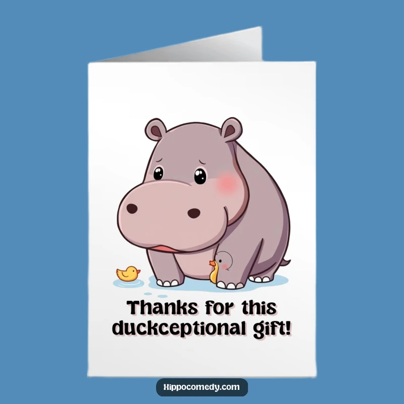 Free Printable Hippo Thank You Card: Curious Duck Observer Gratitude