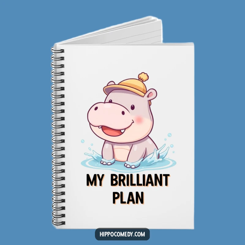Funny Hippo Cub Notebook: Silly Splashing Hippo Journal for Notes