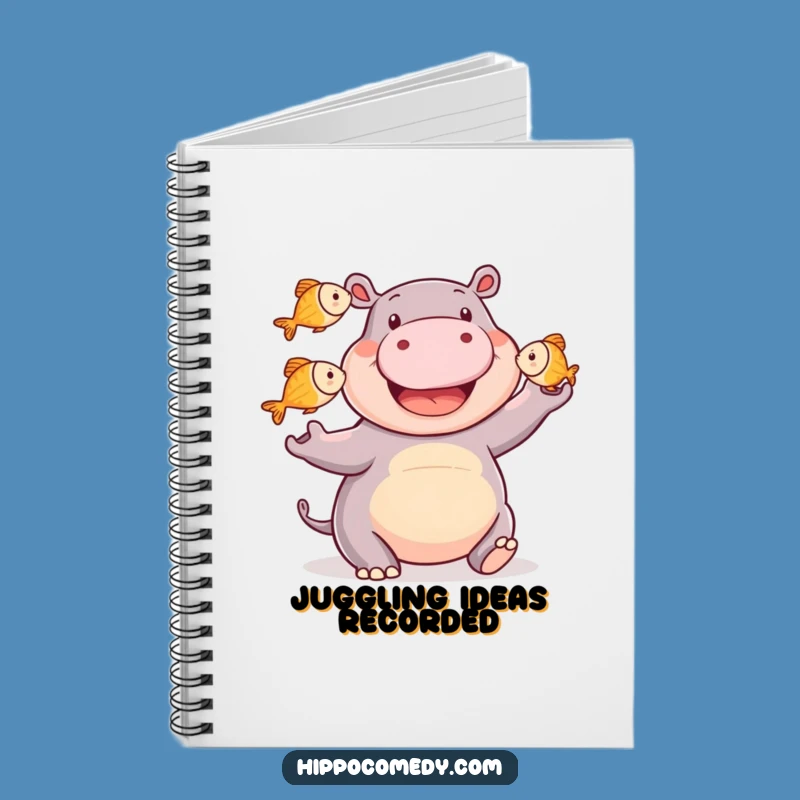 Funny Hippo Notebook: Juggling Ideas Journal, Practical Funny Gift
