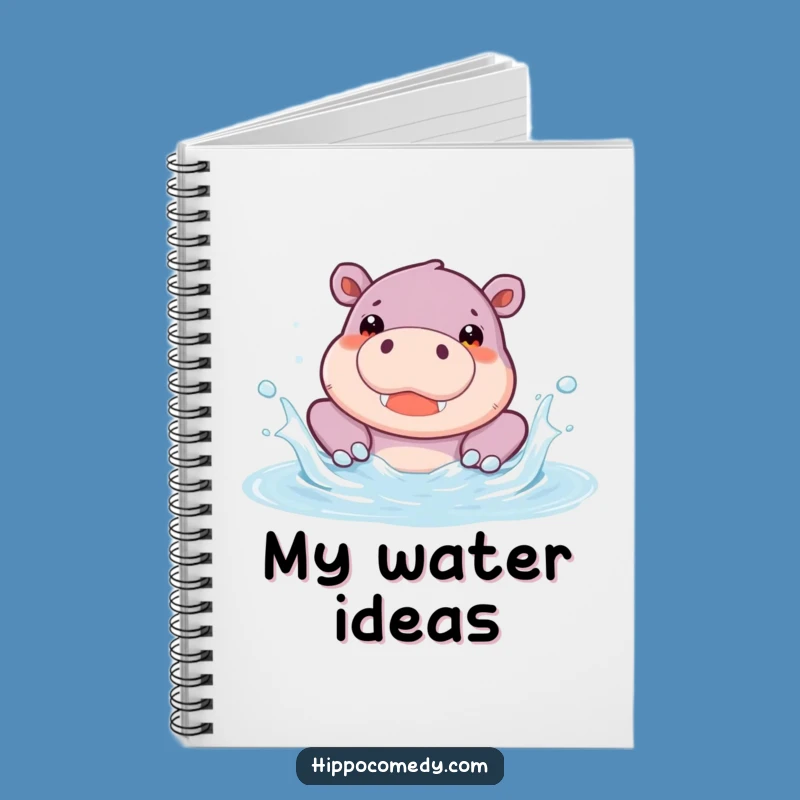 Funny Hippo Pool Notebook: Splashy Thoughts Journal - Ideal Funny Gift