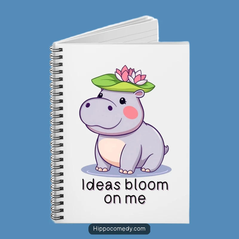 Funny Kawaii Hippo Notebook: Cute Lily Pad Journal, Perfect Gift for Note-Takers