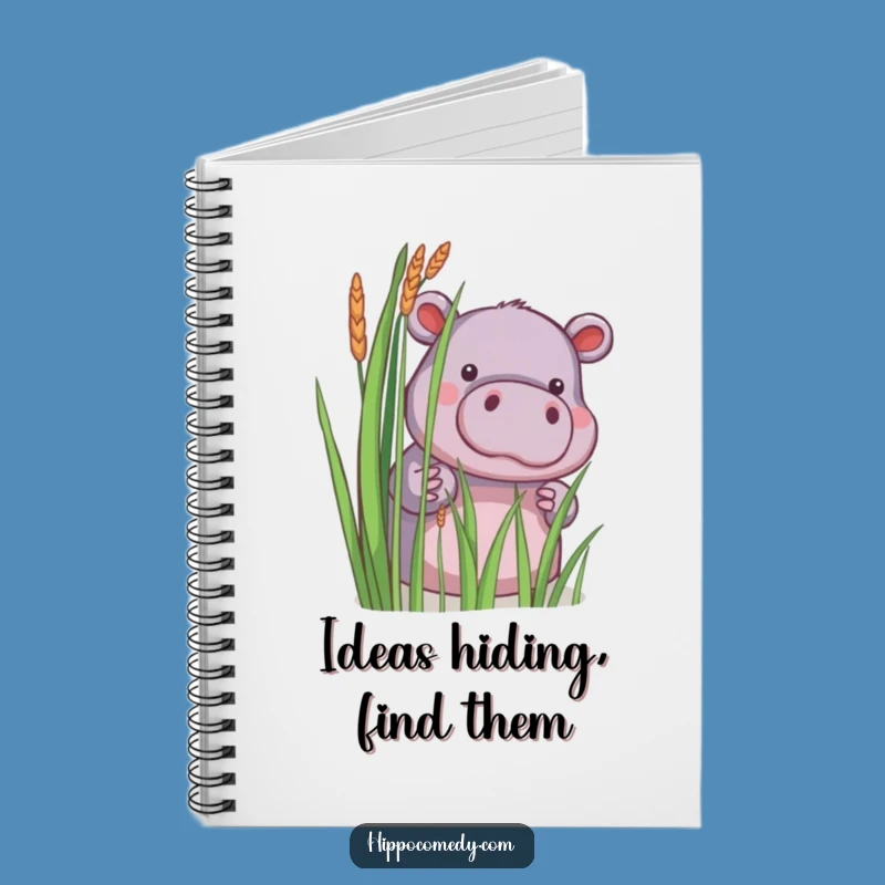Shy Funny Little Hippo Peek Notebook: Peek at Your Notes, Unique Funny Gift
