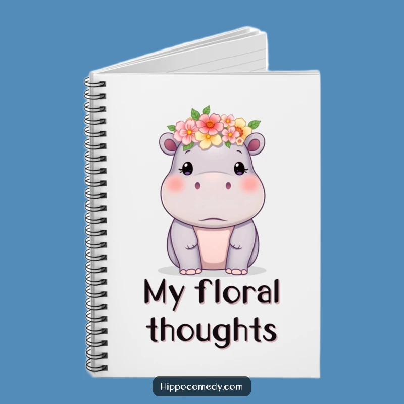 Funny Hippo Flower Crown Notebook: Journaling with Delicate Humorous Style