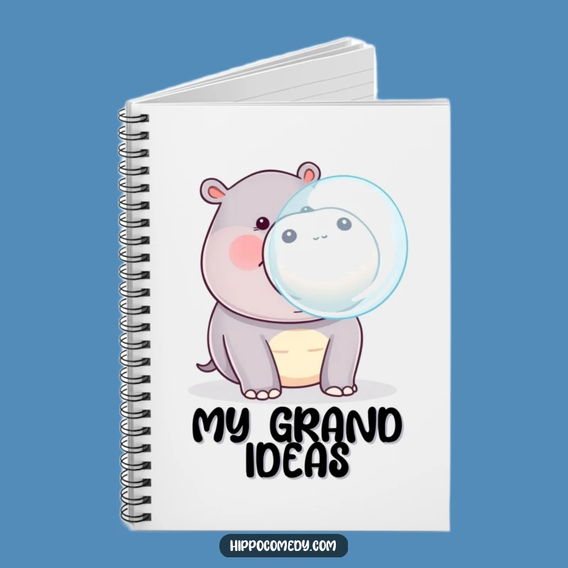 Funny Kawaii Hippo Bubble Notebook - Cute Animal Blow Stationery Gift