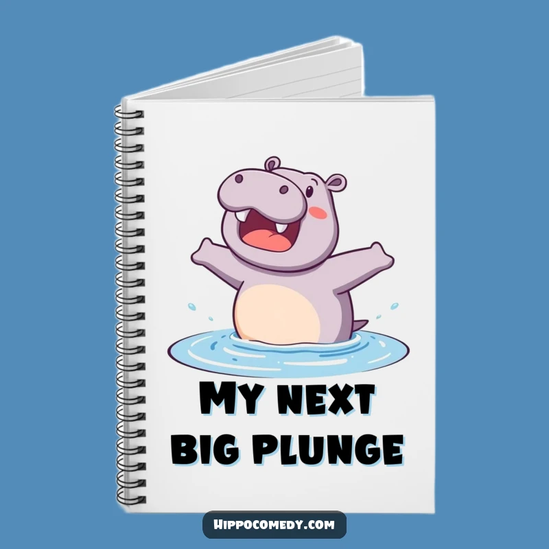 Funny Hippo Journal: Excited Splash Notes, Humorous Stationery Gift