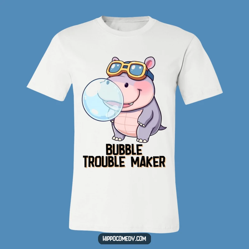 Funny Hippo Bubble Blower Tee: Cool Gift for Playful Personalities