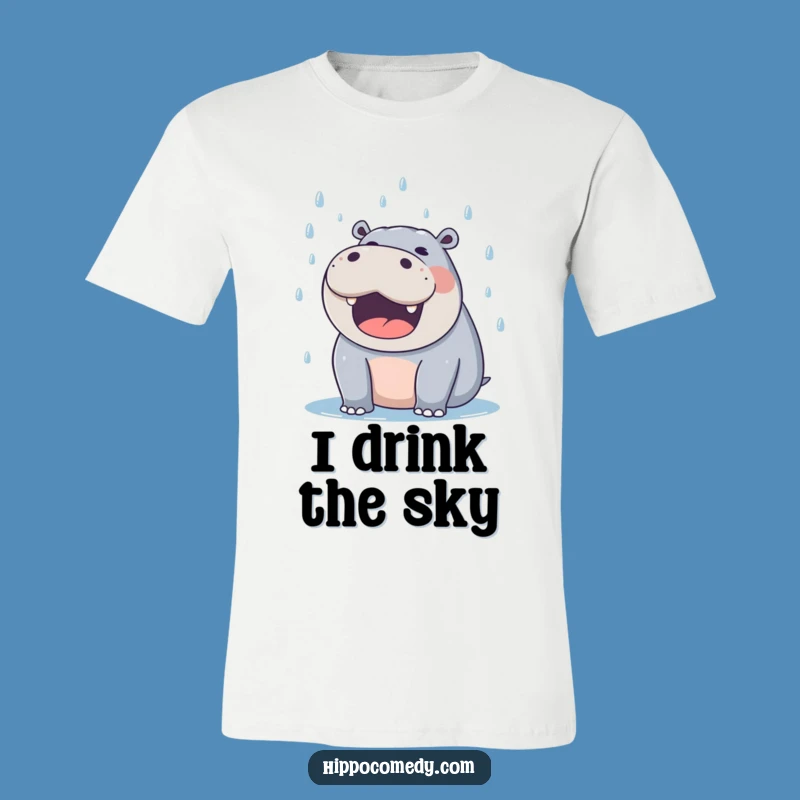 Funny Hippo Raindrop T-Shirt: Hilarious Gift for Animal Lovers