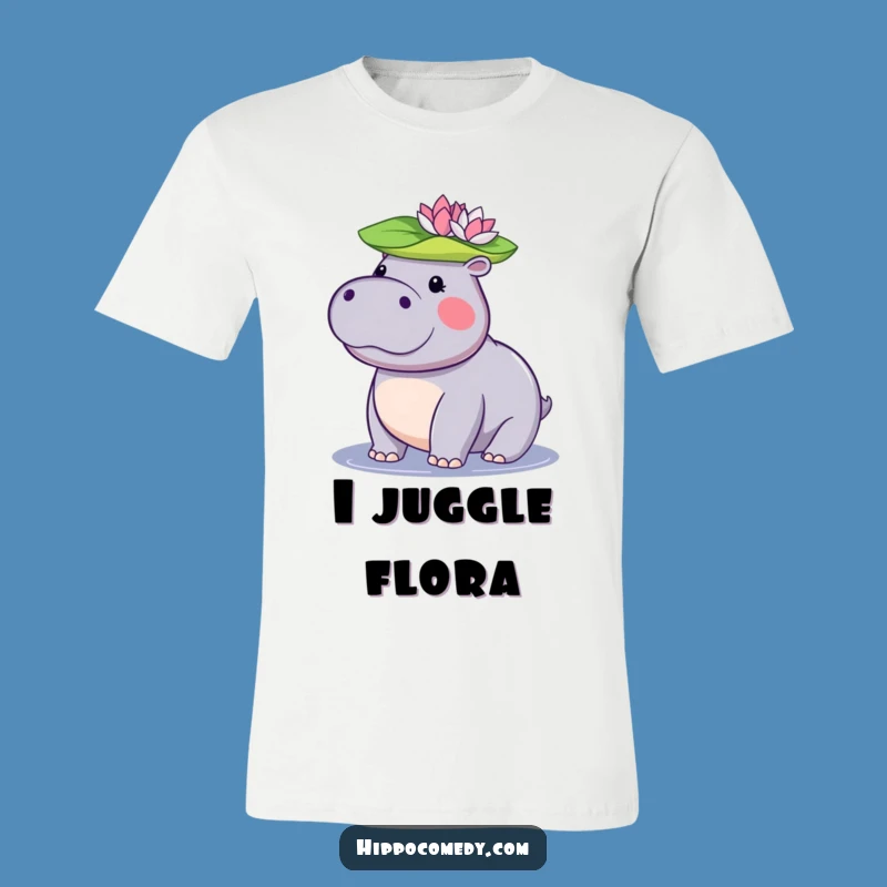 Funny Kawaii Hippo T-Shirt: Cute Hippo Lily Pad Tee, Adorable Animal Lover Gift