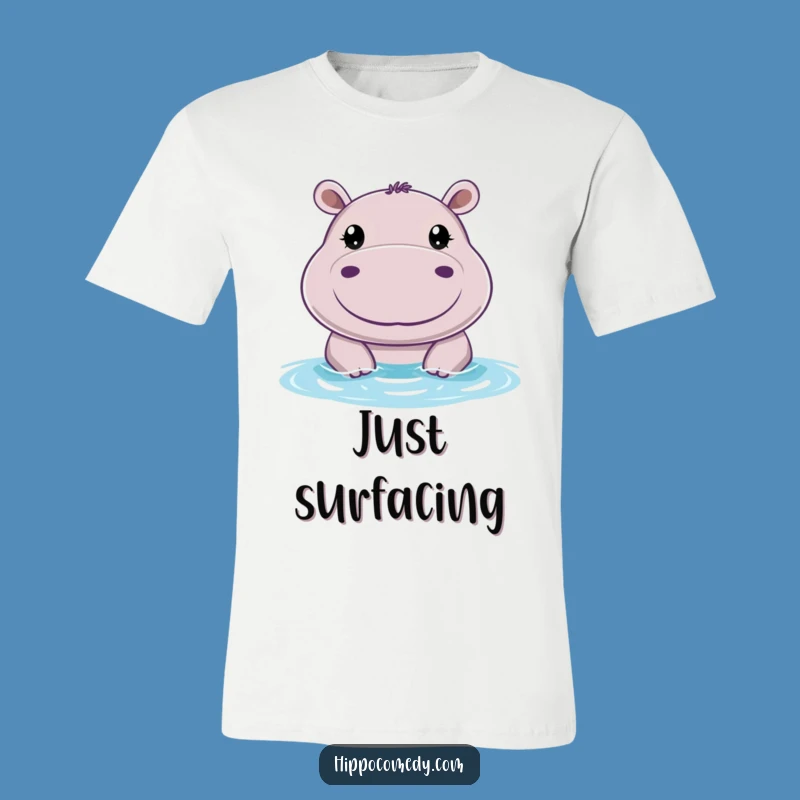 Funny Cheerful Hippo T-Shirt: Big Eyes, Big Smiles Tee