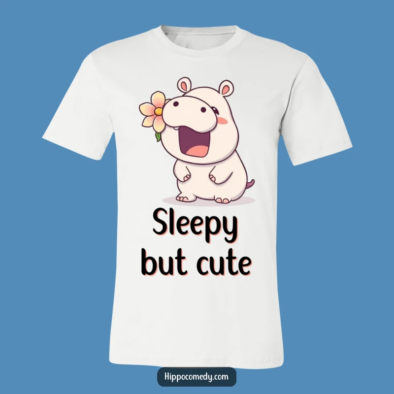 Funny Hippo T-Shirt: Yawning Flower Power, Ideal Funny Gift