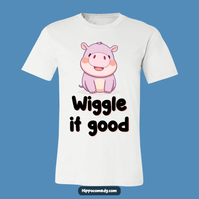 Funny Kawaii Hippo Wiggling Ears T-Shirt - Playful Animal Graphic Tee Gift