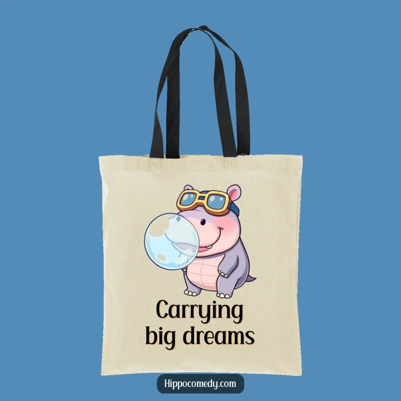 Funny Hippo Bubble Tote Bag: Carry Your Fun with Quirky Style