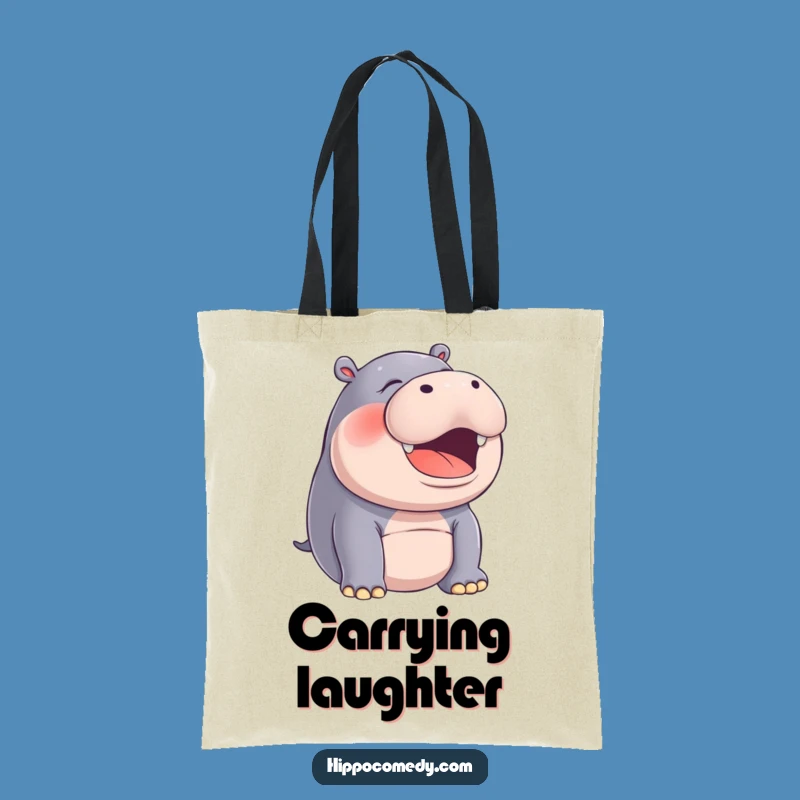 Funny Hippo Laughing Tote Bag: Carry Your Joy with Humorous Style