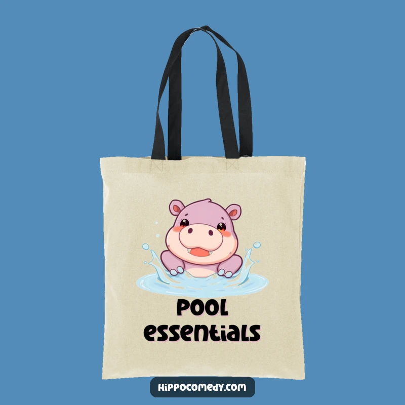 Charming Funny Hippo Pool Tote Bag: Splashy Fun - Perfect Funny Gift