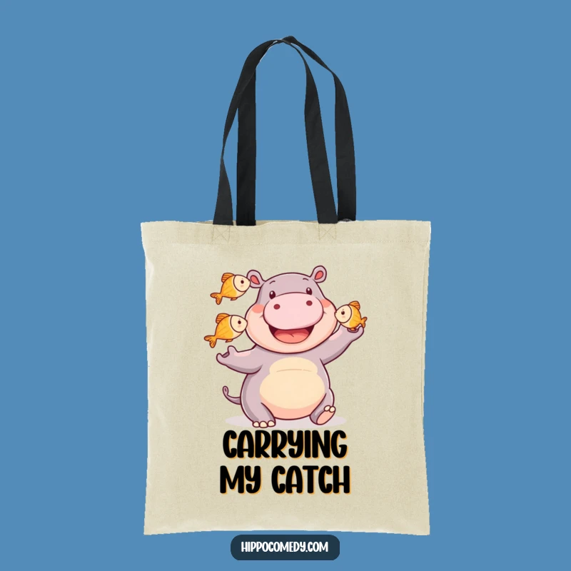Funny Hippo Tote Bag: Catch Your Fun, Practical Funny Gift
