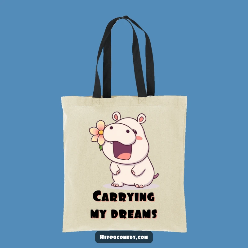 Funny Hippo Tote Bag: Yawn & Bloom Style, Practical Funny Gift
